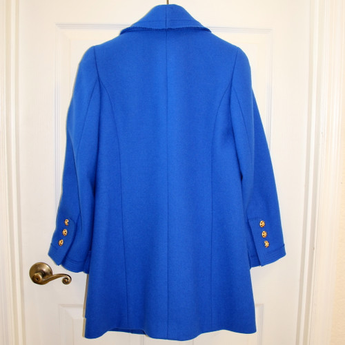 Chanel Cobalt Blue Gripoix Button Wool Melton 96A Outerwear Coat