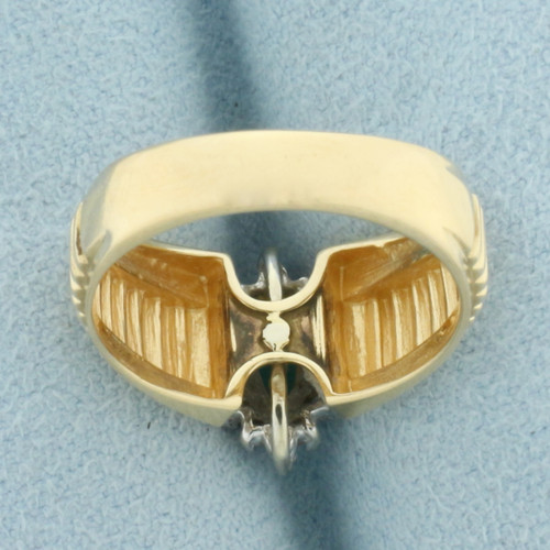 Emerald and Diamond Ring in 14k Yellow Gold