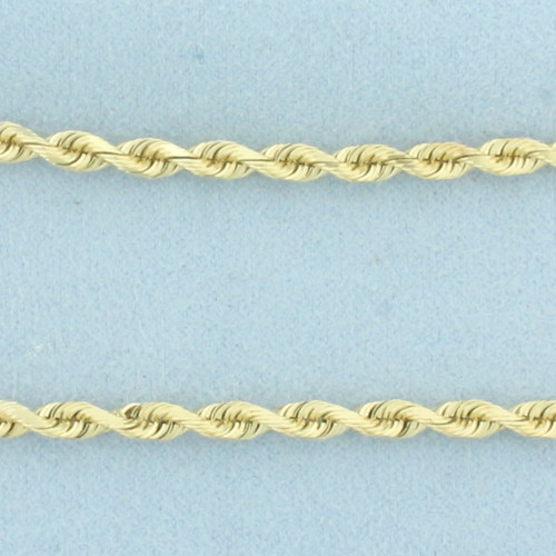 20 Inch Diamond Cut Rope Link Chain Necklace in 14k Yellow Gold