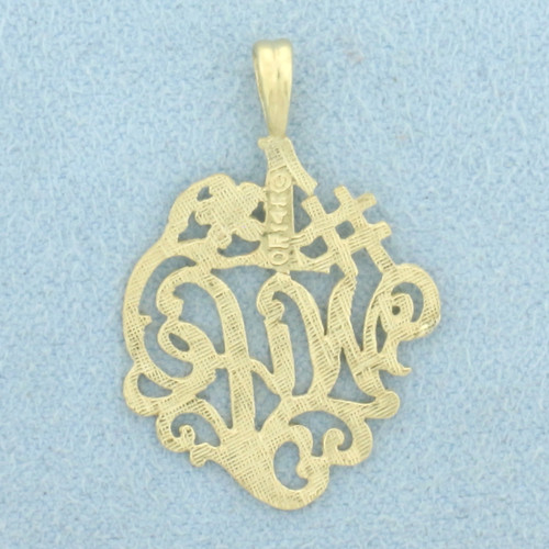 Diamond Cut #1 Wife Pendant in 14k Yellow Gold