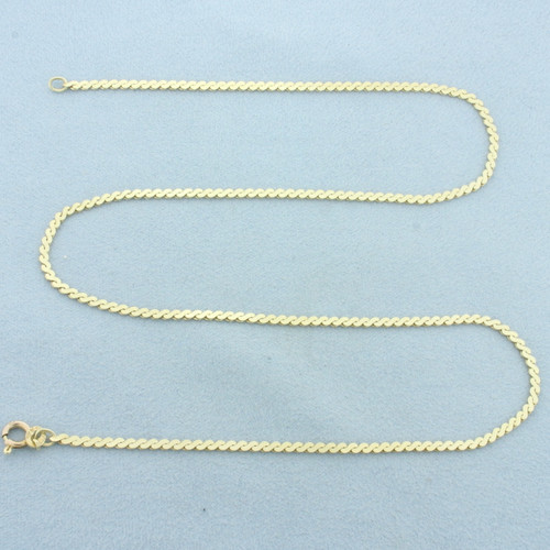 Italian 18 Inch S-Link Serpentine Chain Necklace in 14k Yellow Gold