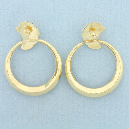 Seashell Hoop Earrings in 14k Yellow Gold
