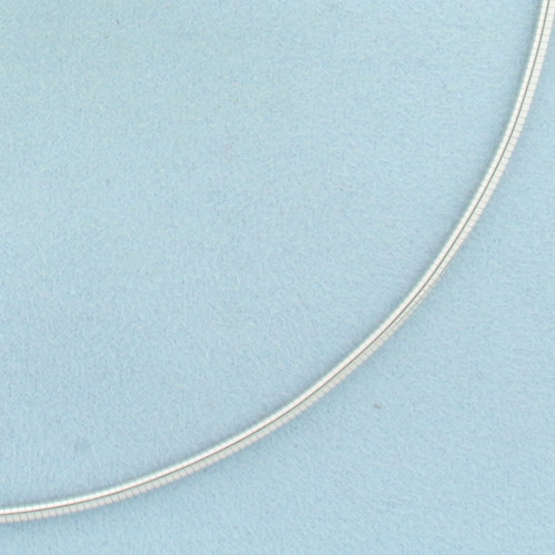 18 Inch Omega Link Necklace in 14k White Gold