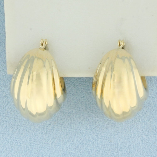 Wide Hoop Earrings in 14k Yellow Gold