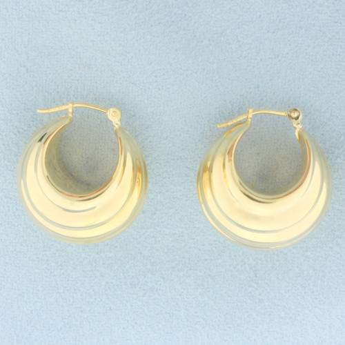 Wide Hoop Earrings in 14k Yellow Gold