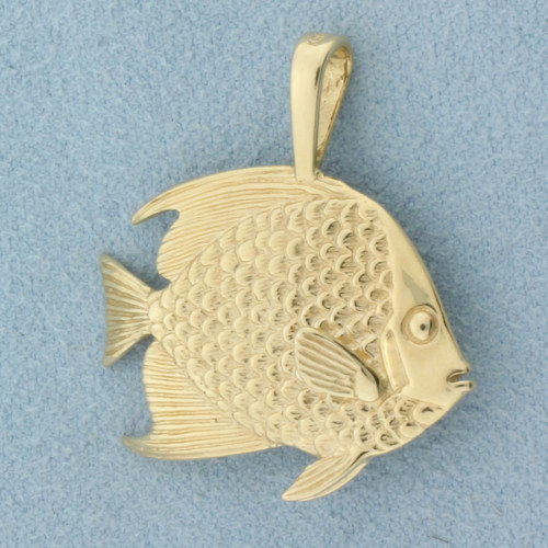 Designer Kabana Fish Pendant in 14k Yellow Gold