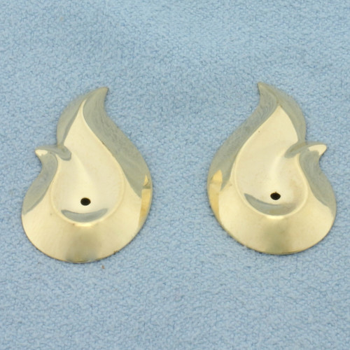 Swoop Teardrop Stud Earring Enhancers in  14k Yellow Gold