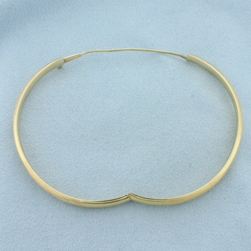 Leaf Nature Design Hinged Bangle Bracelet in 14k Yellow Gold
