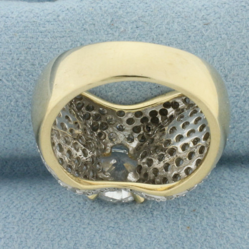 Pave CZ Engagement Ring in 14k Yellow Gold
