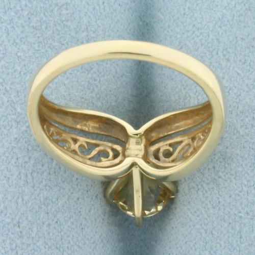 Citrine Filigree Ring in 14k Yellow Gold