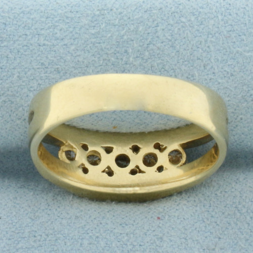 Mens Five Stone Diamond Ring in 14k Yellow Gold