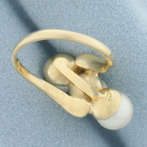 Cultured Akoya Pearl Ring in 14k Yellow Gold