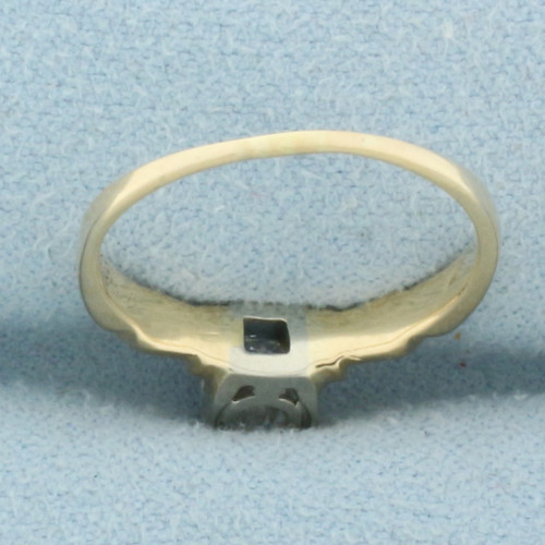 Vintage Diamond Solitaire Engagement Ring in 14k Yellow Gold