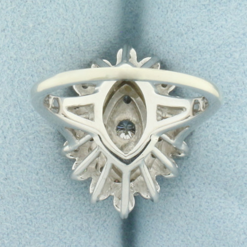 Vintage Diamond Cocktail Ring in 14k White Gold
