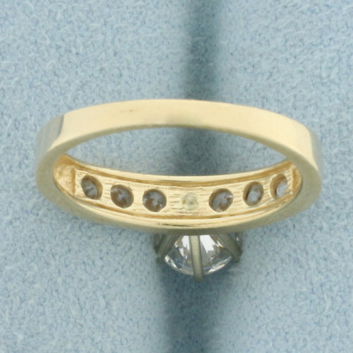 CZ Engagement Ring in 14k Yellow Gold