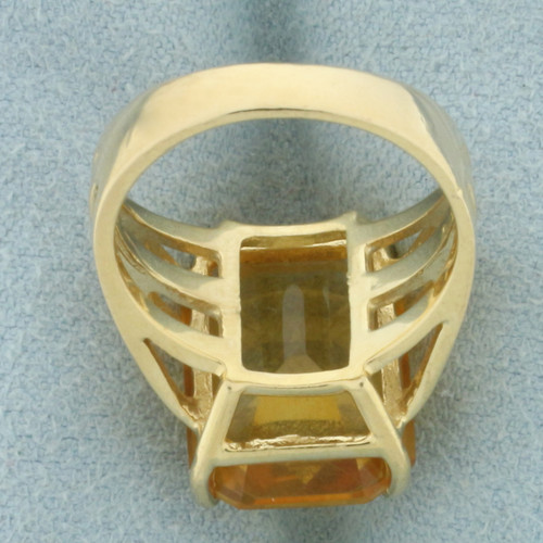 Citrine Solitaire Statement Ring in 14k Yellow Gold