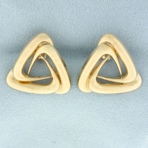 Triangle Knot Earrings in 10k Yellow Gold