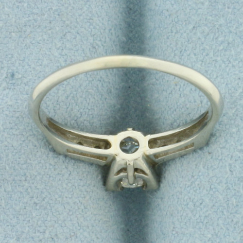 Antique Old European Diamond Engagement Ring in 14k White Gold
