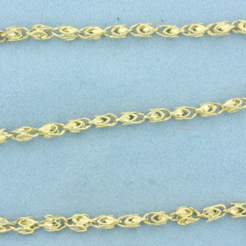 20 Inch Turkish Link Chain Necklace in 14k Yellow Gold