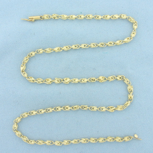 20 Inch Turkish Link Chain Necklace in 14k Yellow Gold