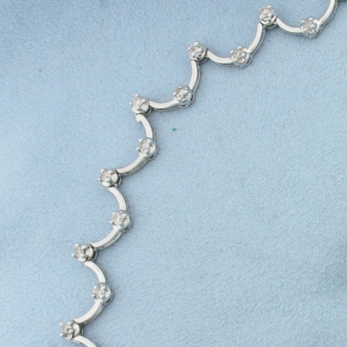 Designer Diamond Choker Necklace in 14k White Gold