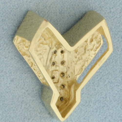 Modern Design Diamond Slide Pendant in 14k Yellow Gold