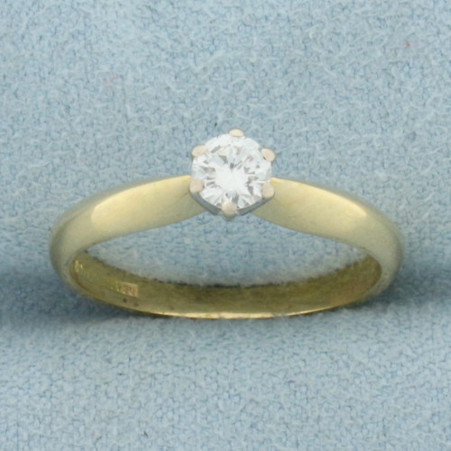 Diamond Solitaire Engagement Ring in 18k Yellow Gold