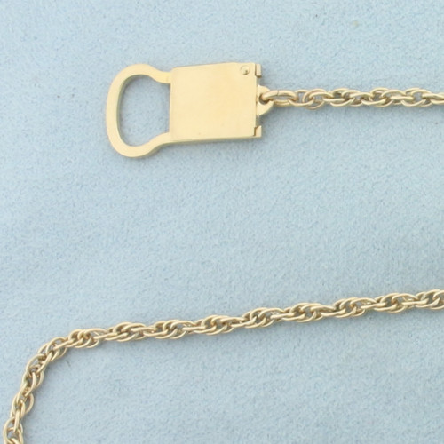 Unique Lock Chain Necklace in 10k Yellow Gold