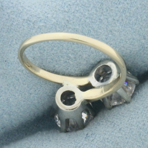 CZ Toi et Moi Ring in 14k Yellow Gold