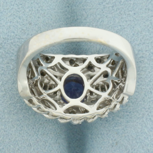 AAA Tanzanite and Diamond Ring in 18k White Gold