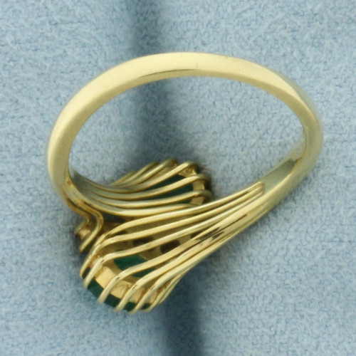 Emerald and Diamond Toi et Moi Ring in 18k Yellow Gold