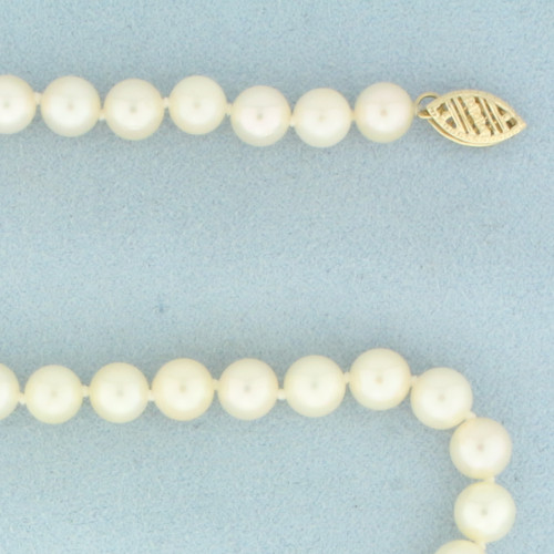 Akoya Pearl Strand Necklace in 14k Yellow Gold