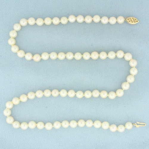 Akoya Pearl Strand Necklace in 14k Yellow Gold