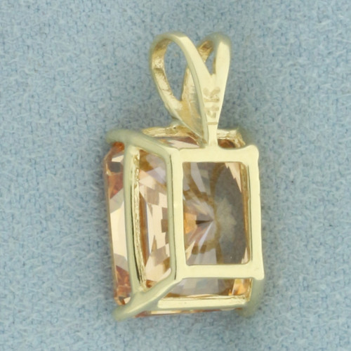 Orange Tourmaline Pendant in 14k Yellow Gold