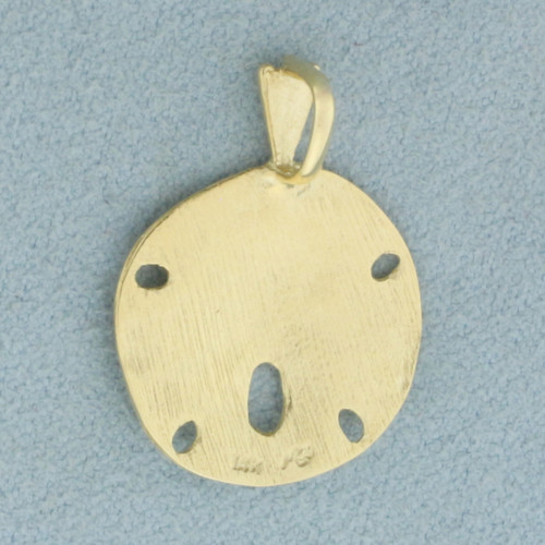 Sand Dollar Diamond Cut Pendant in 14k Yellow Gold