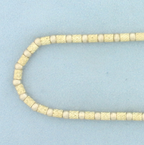 19 Inch Diamond Cut Gold Bead Necklace in 14k Yellow Gold