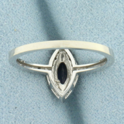 Sapphire and Diamond Halo Ring in 14k White Gold