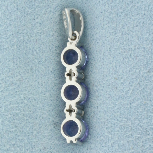Tanzanite and Diamond Pendant in 14k White Gold