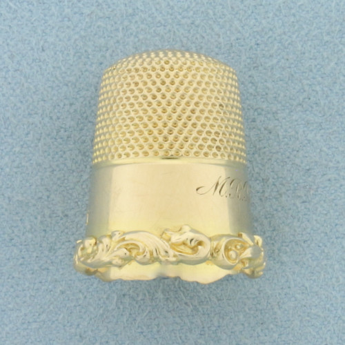 Antique 1911 Thimble in 14k Yellow Gold