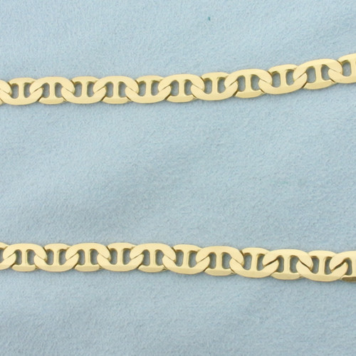 Italian 25 Inch Anchor Mariner Link Chain Necklace in 14k Yellow Gold