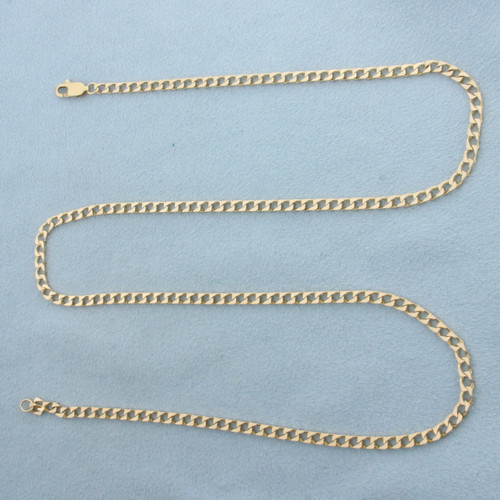 21 Inch Curb Link Chain Necklace in 14k Yellow Gold
