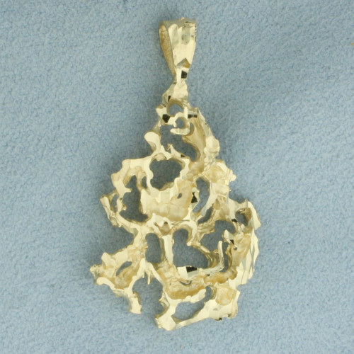 Freeform Nugget Gold Pendant in 14k Yellow Gold