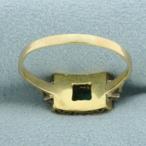 Vintage Emerald Ring in 14k Yellow and White Gold