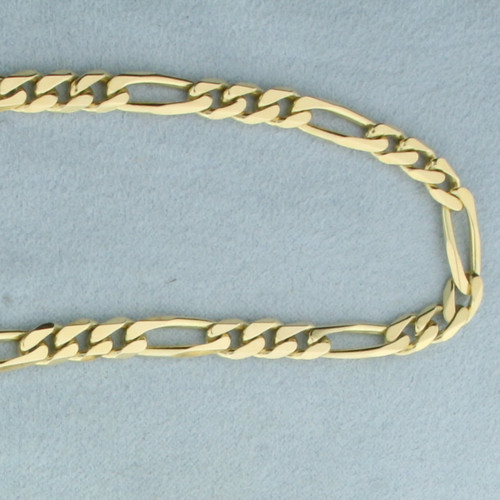 Italian 24 Inch Figaro Link Chain Necklace in 14k Yellow Gold