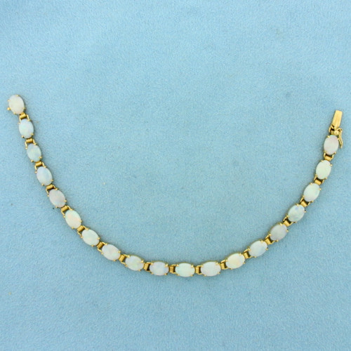 Opal Tennis Bracelet in 14k Yellow Gold