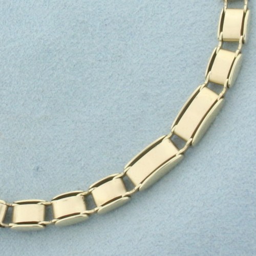 Italian Tank Track Bracelet in 14k Yellow Gold