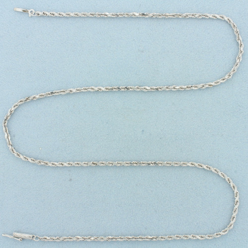18 Inch Rope Link Chain Necklace in 14k White Gold