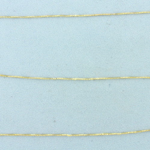 Italian 30 Inch Box Link Chain Necklace in 14k Yellow Gold
