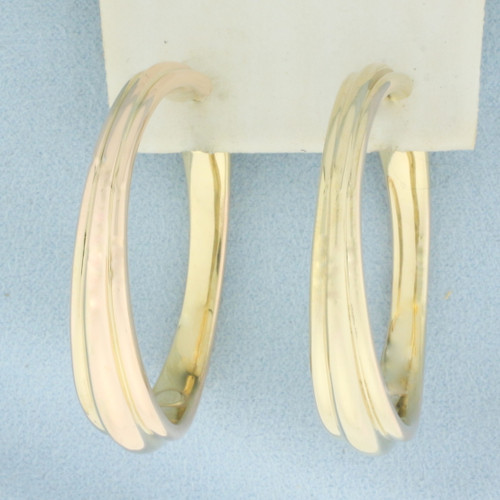 Large Hoop Earrings in 14k Yellow Gold