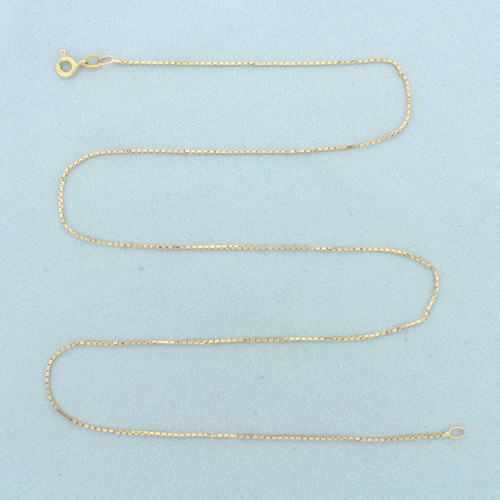 Italian 20 Inch Box Link Chain Necklace in 14k Yellow Gold